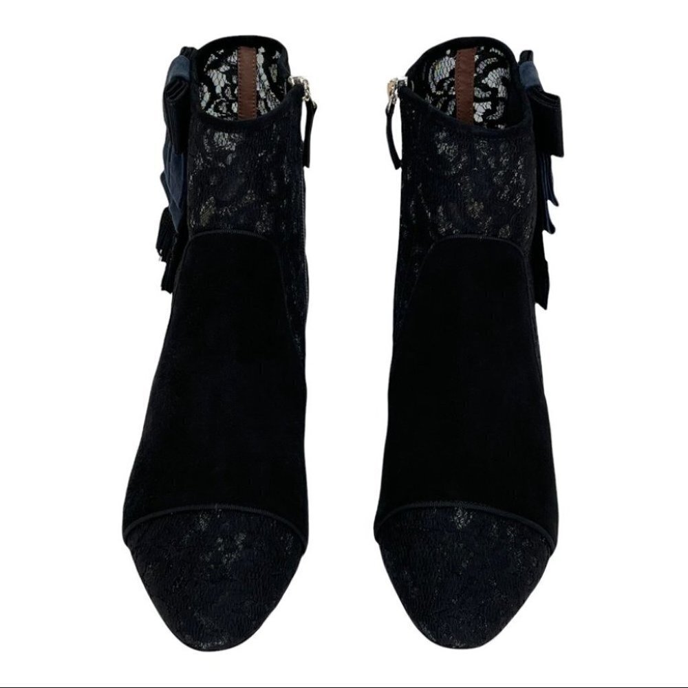 Tabitha Simmons Anastasia Black Lace Fabric Womens Ankle Boots Size 9M - Picture 9 of 16